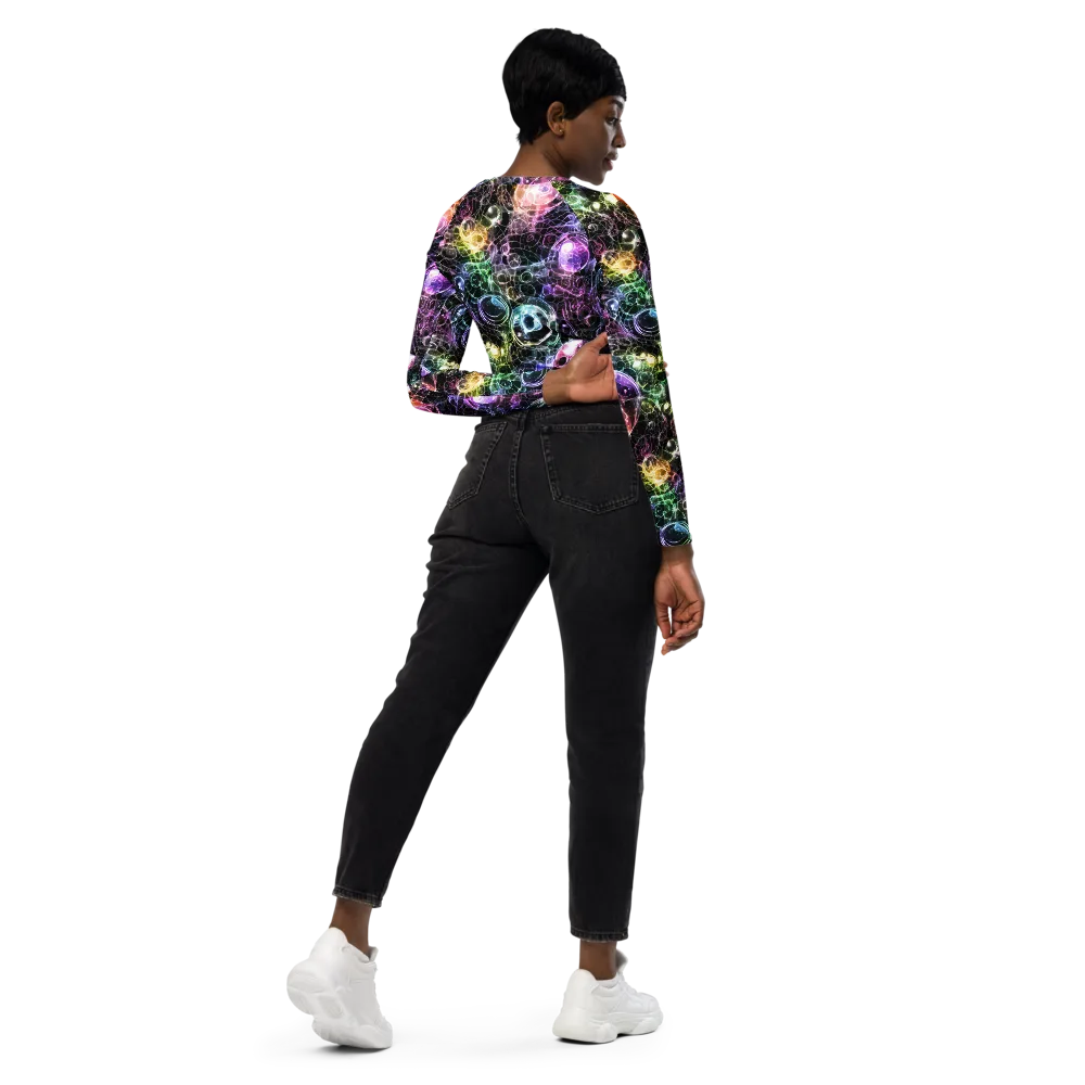 Cosmic Glass on Long Sleeve Crop Top — Right Back