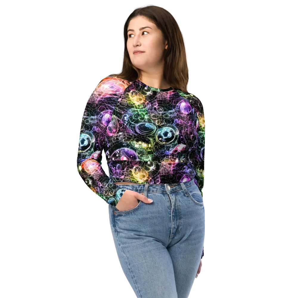 Cosmic Glass on Long Sleeve Crop Top — Front