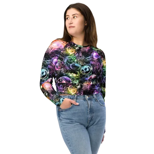 Cosmic Glass on a Long Sleeve Crop Top