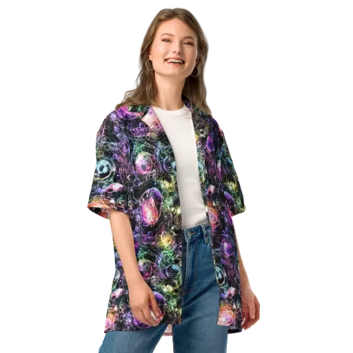Cosmic Glass on a Button Shirt