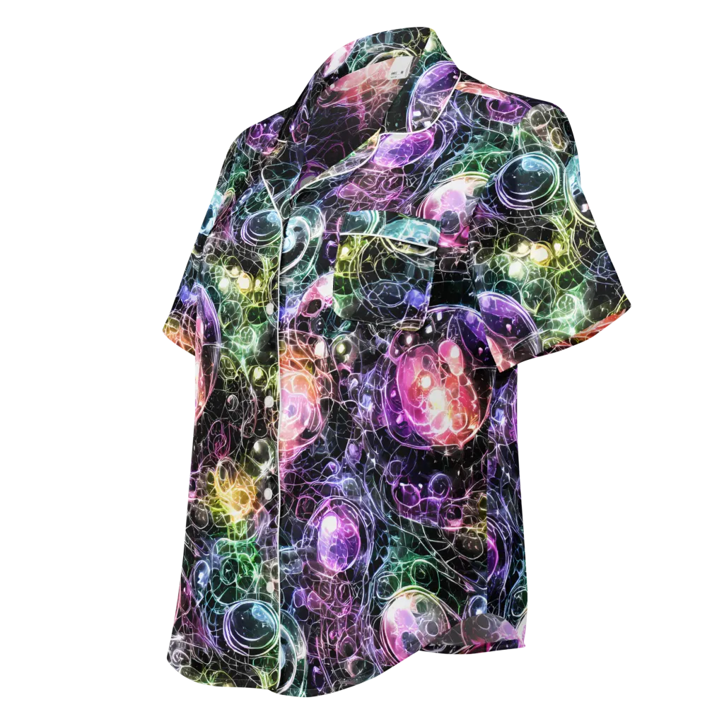 Cosmic Glass on Women's Short Sleeve Pajama Top — Left Front