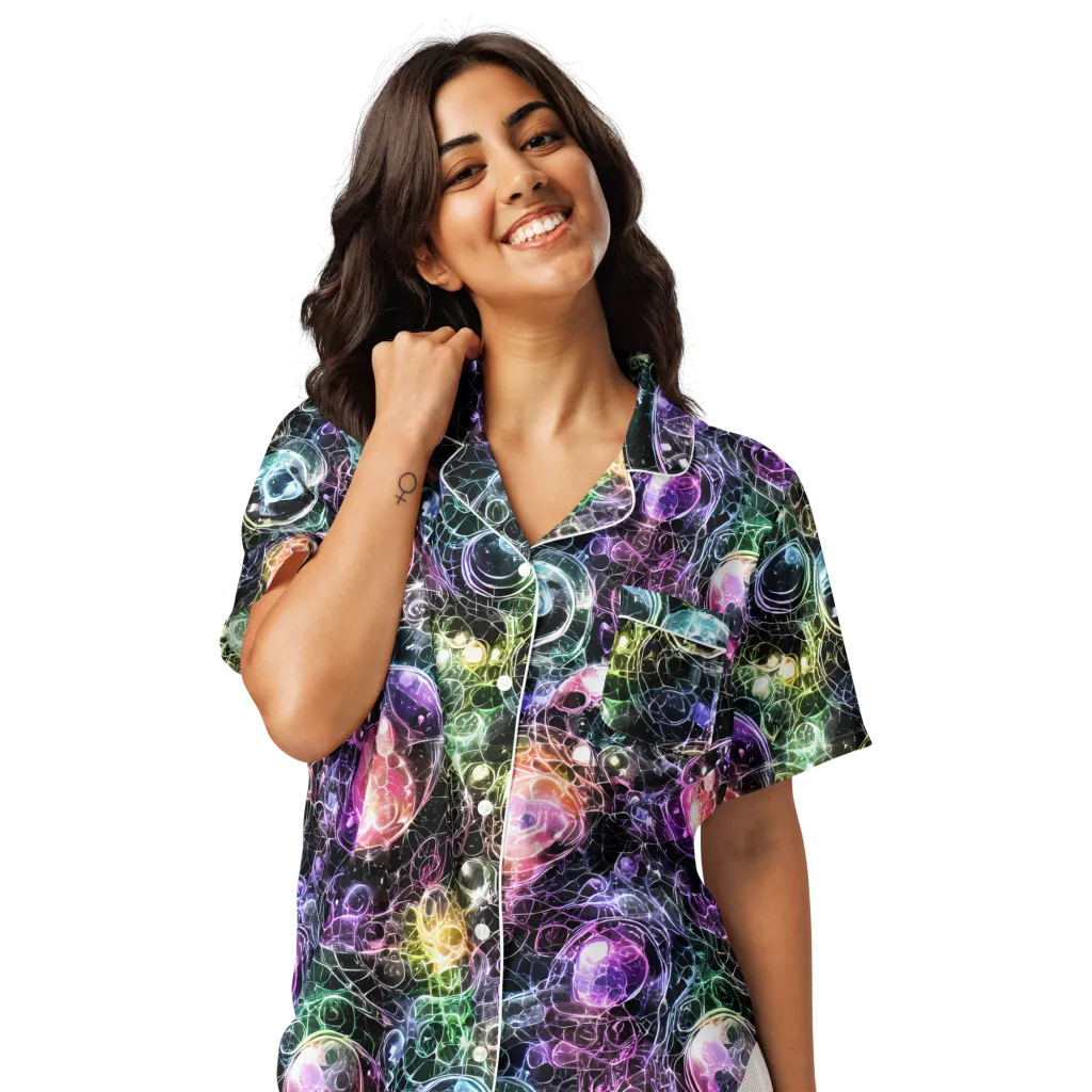 Cosmic Glass on Women's Short Sleeve Pajama Top — Front