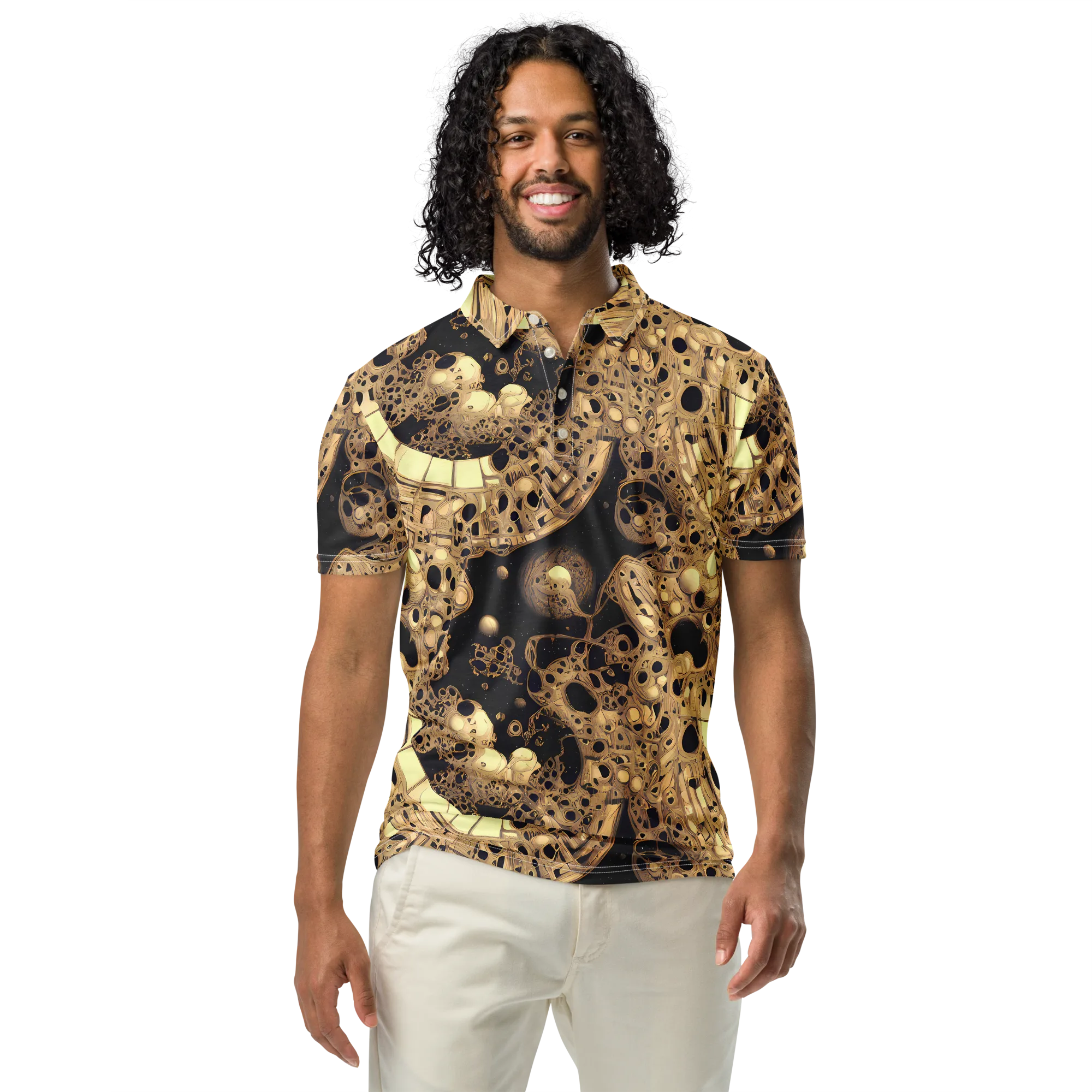 Baroque Orbit on Men's Slim Fit Polo Shirt — Front