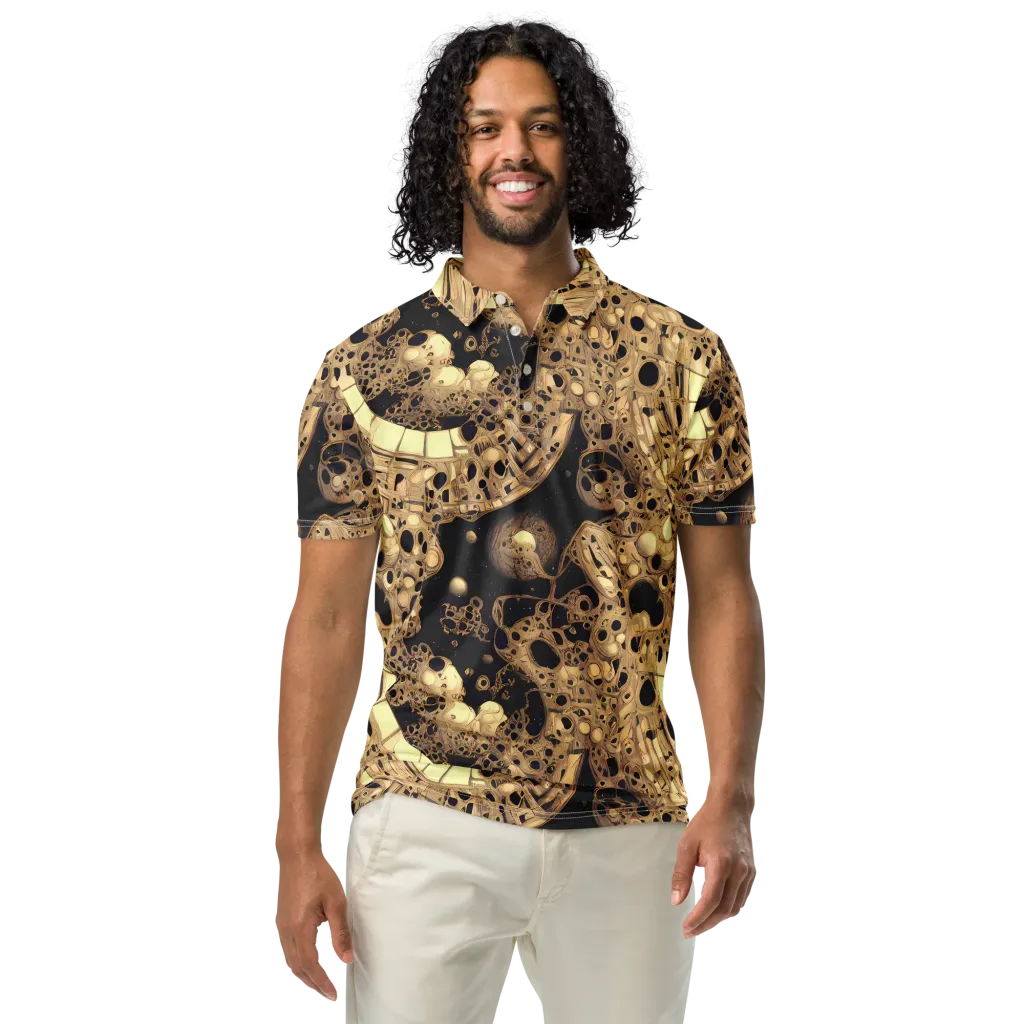 Baroque Orbit on Men's Slim Fit Polo Shirt — Front