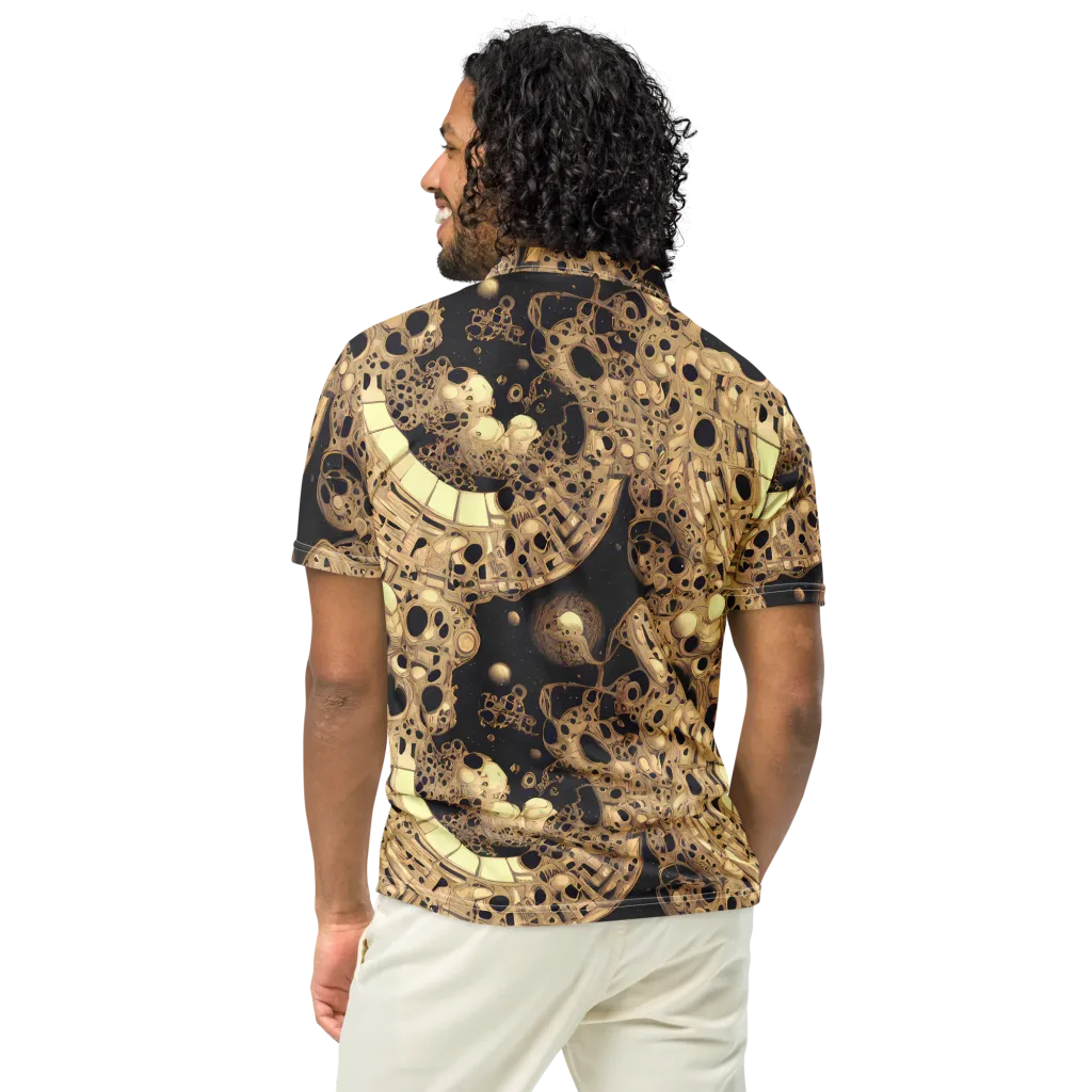 Baroque Orbit on Men's Slim Fit Polo Shirt — Back