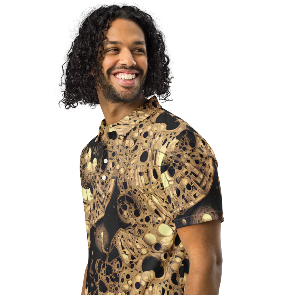 Baroque Orbit on Men's Slim Fit Polo Shirt — Left Front