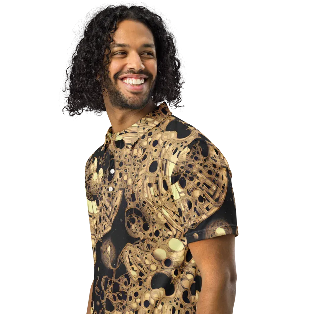Baroque Orbit on Men's Slim Fit Polo Shirt — Left Front