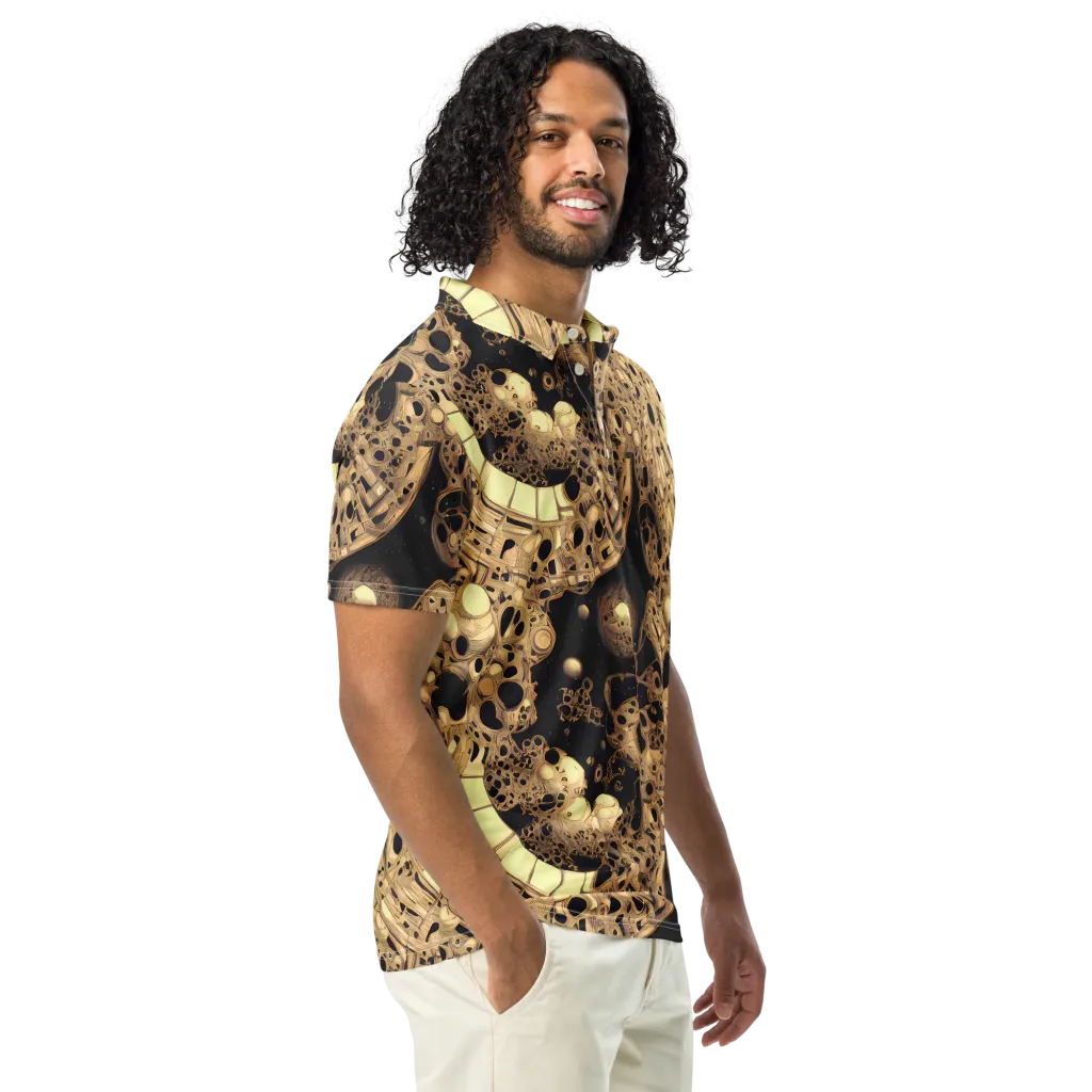 Baroque Orbit on Men's Slim Fit Polo Shirt — Right Front