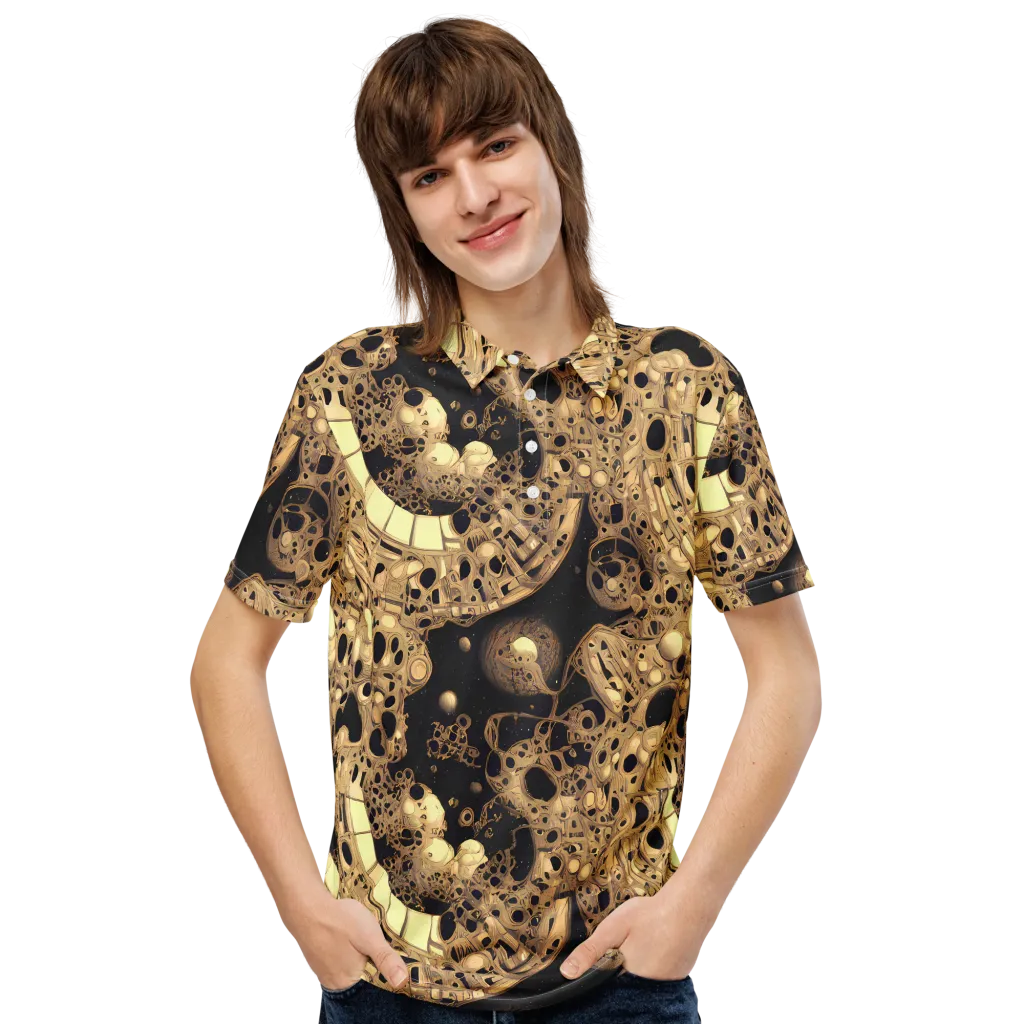 Baroque Orbit on Men's Slim Fit Polo Shirt — Front