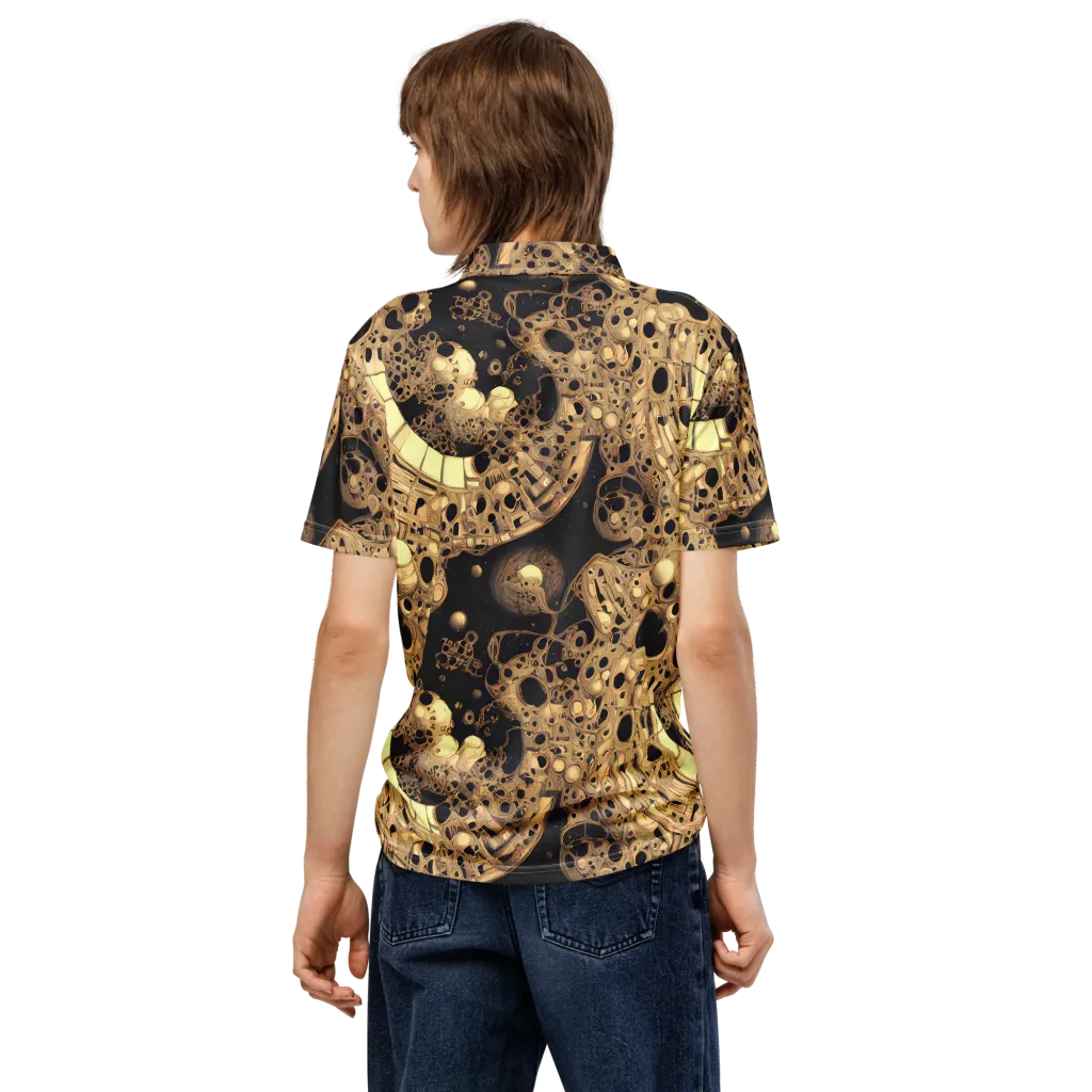 Baroque Orbit on Men's Slim Fit Polo Shirt — Back