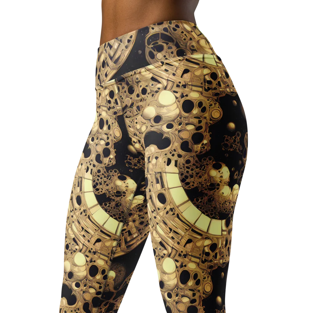 Baroque Orbit on Yoga Leggings — Left Front