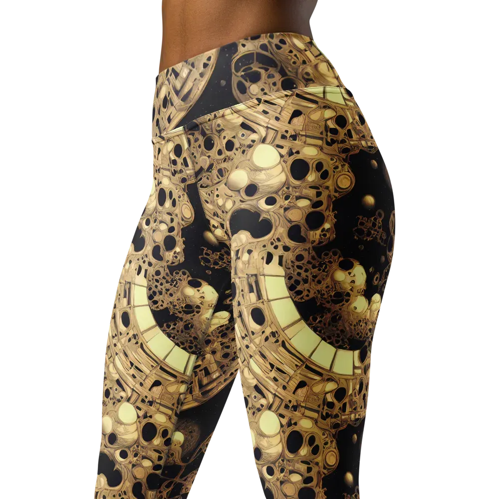 Baroque Orbit on Yoga Leggings — Left Front