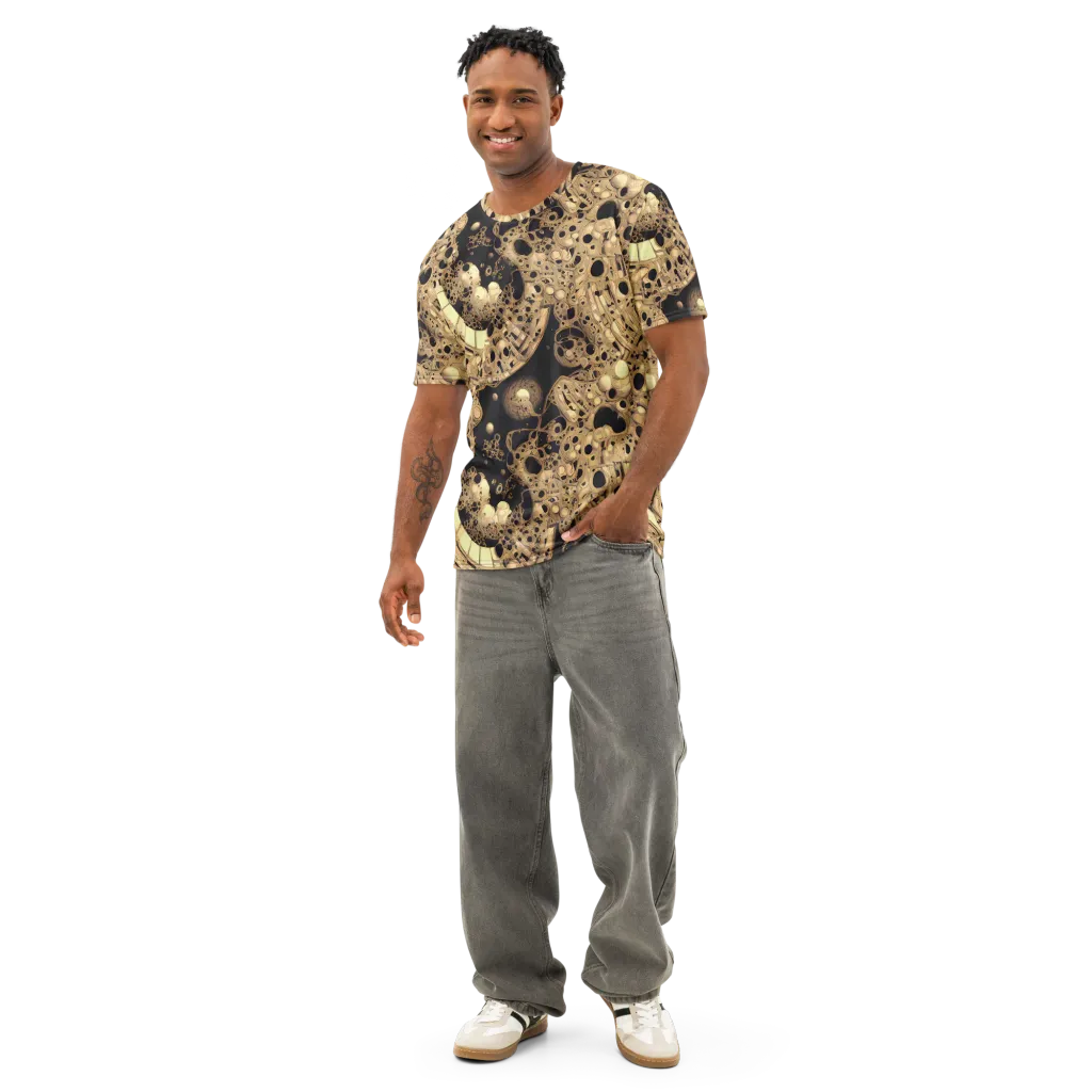 Baroque Orbit on Men's Cotton Crew Neck T-Shirt — Front