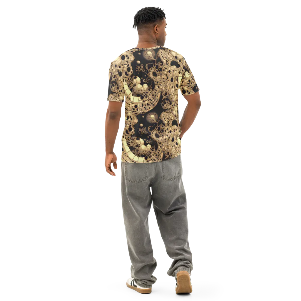 Baroque Orbit on Men's Cotton Crew Neck T-Shirt — Back
