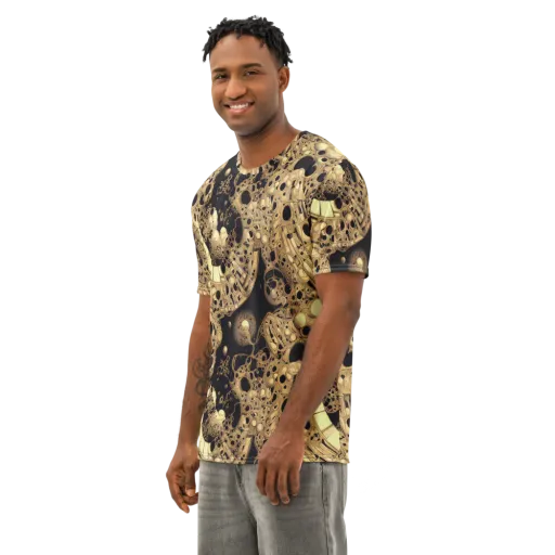 Baroque Orbit on a Men's Cotton Crew Neck T-Shirt