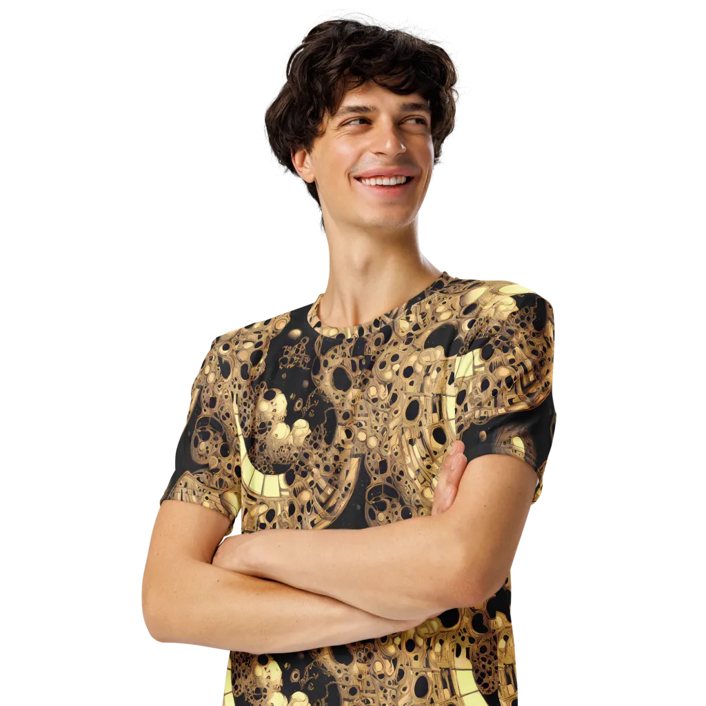 Baroque Orbit on Men's Crew Neck T-Shirt — Left Front