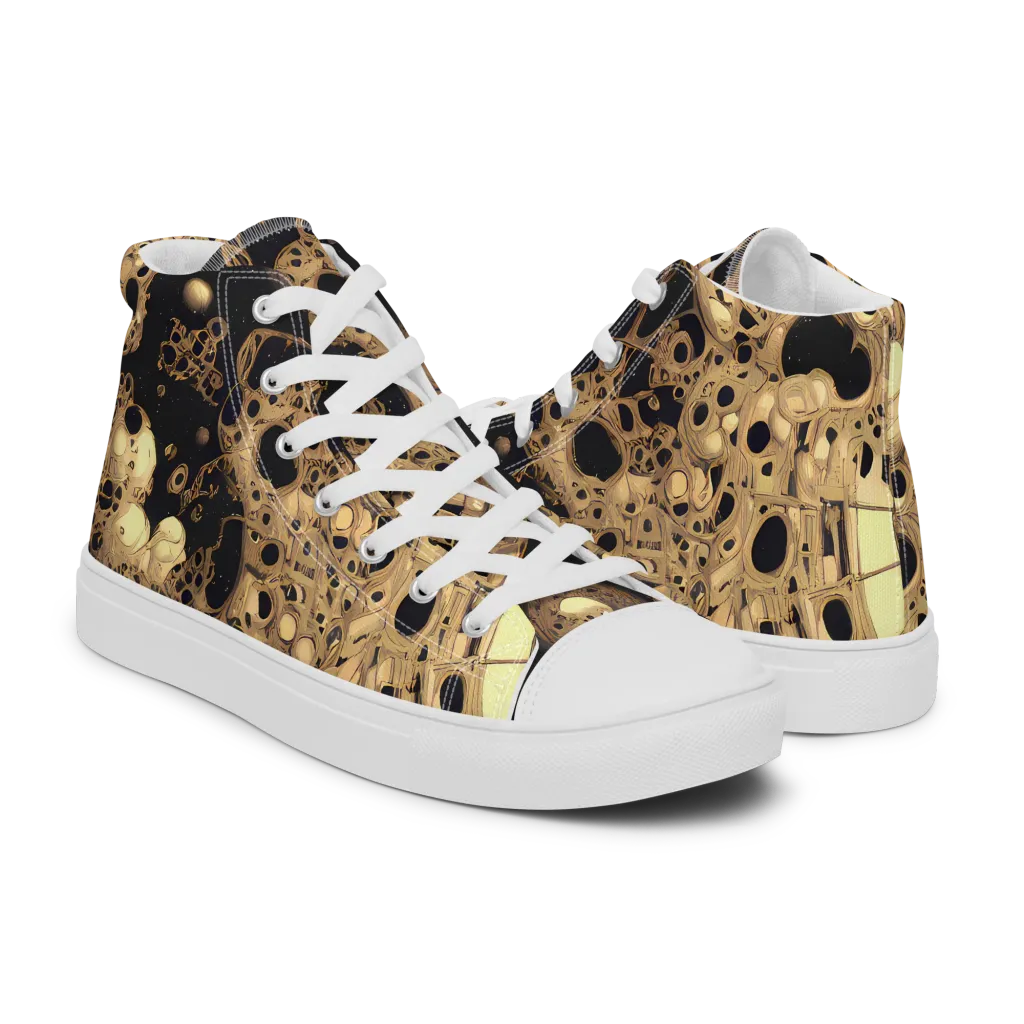 Baroque Orbit on Men's High Top Canvas Shoes — Right