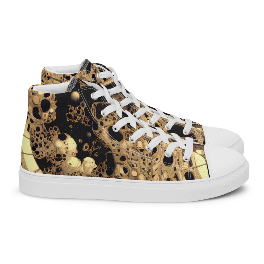 Baroque Orbit on Women's High Top Canvas Shoes — Right