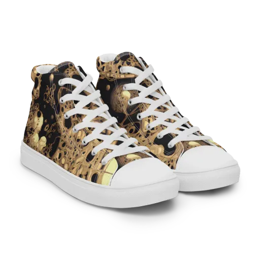 Baroque Orbit on a Women's High Top Canvas Shoes