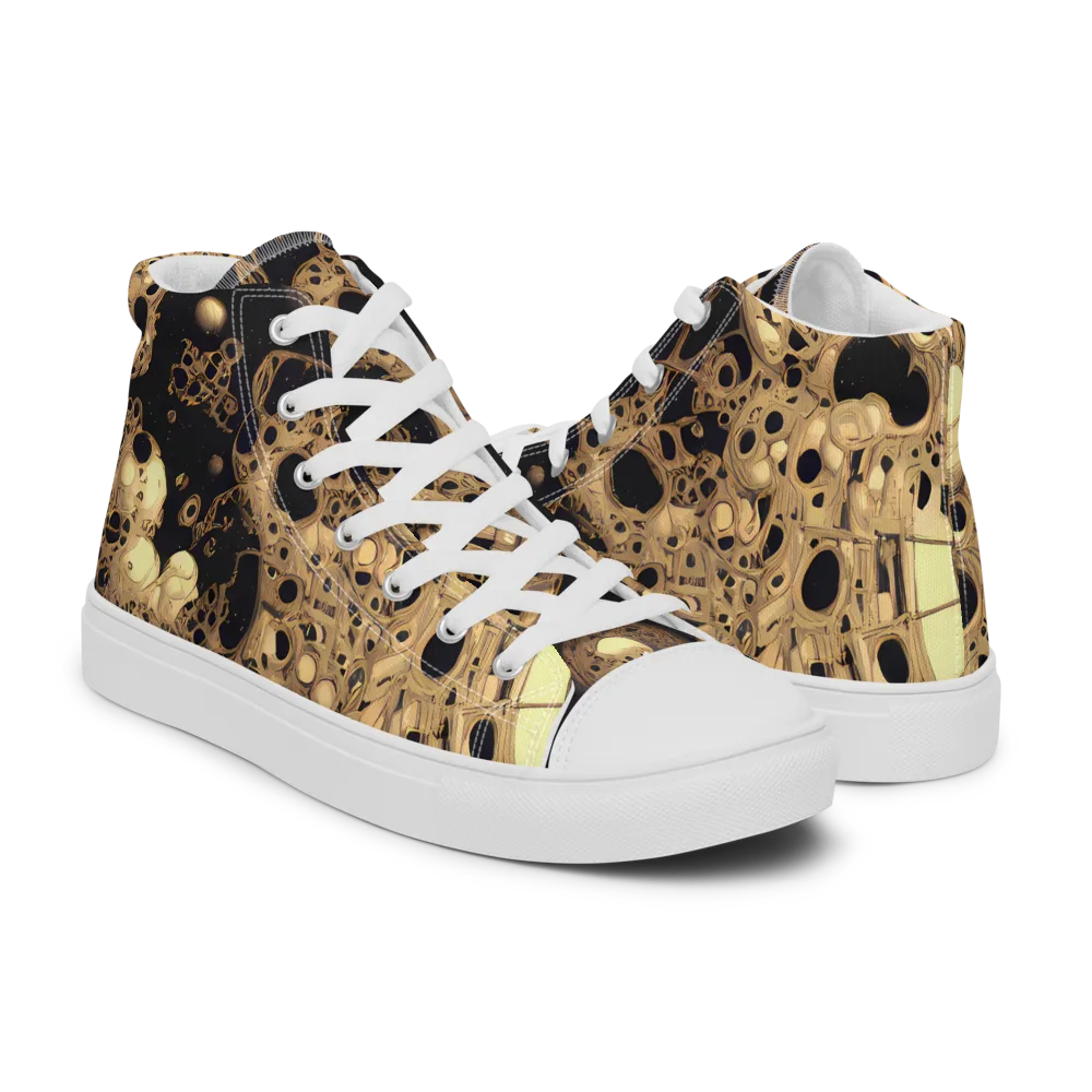 Baroque Orbit on Women's High Top Canvas Shoes — Right