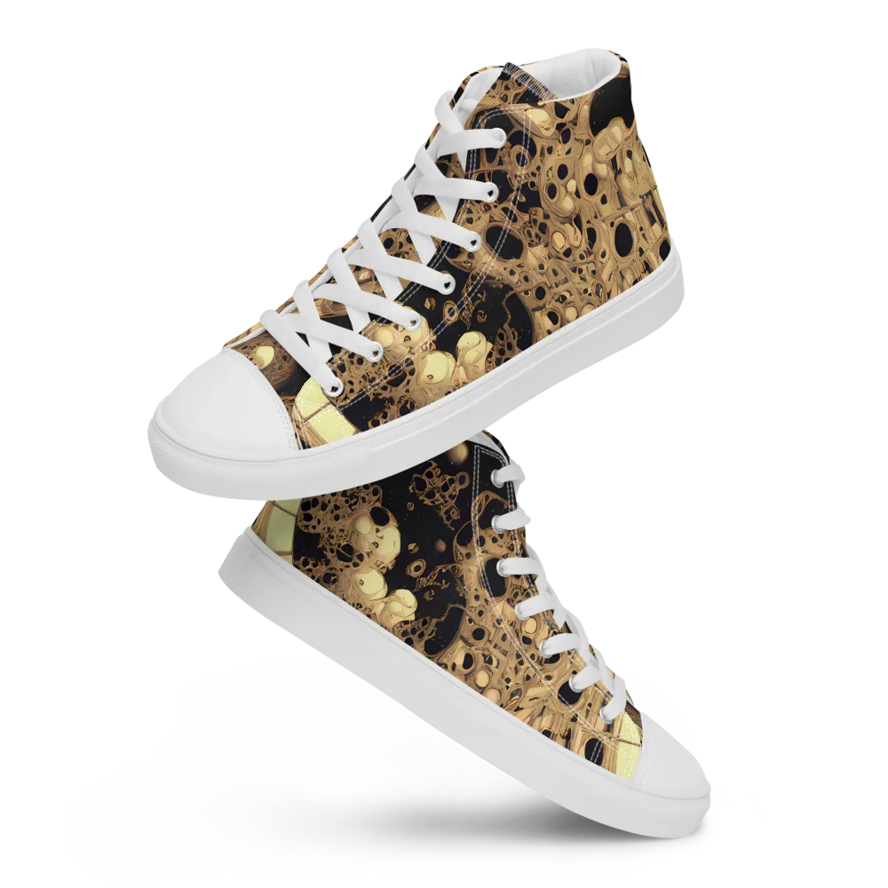 Baroque Orbit on Women's High Top Canvas Shoes — Front