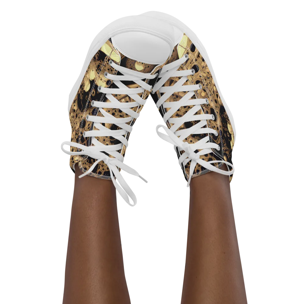 Baroque Orbit on Women's High Top Canvas Shoes — Front