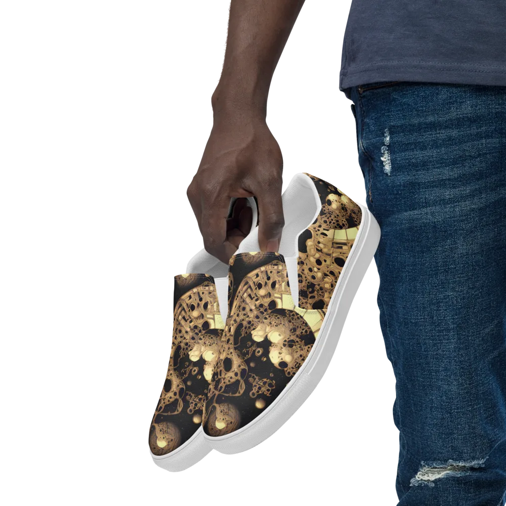 Baroque Orbit on Men's Slip-On Canvas Shoes — Left Front