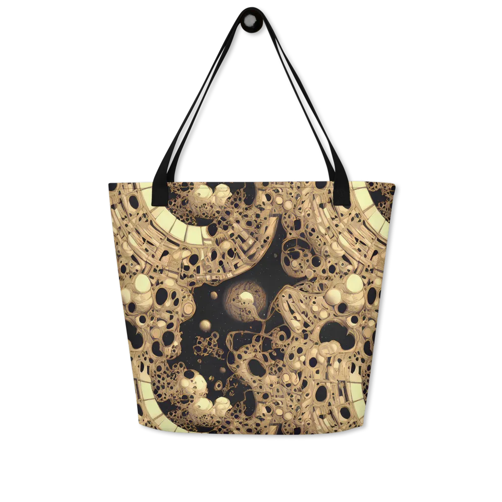 Baroque Orbit on Large Tote Bag W/ Pocket — Front