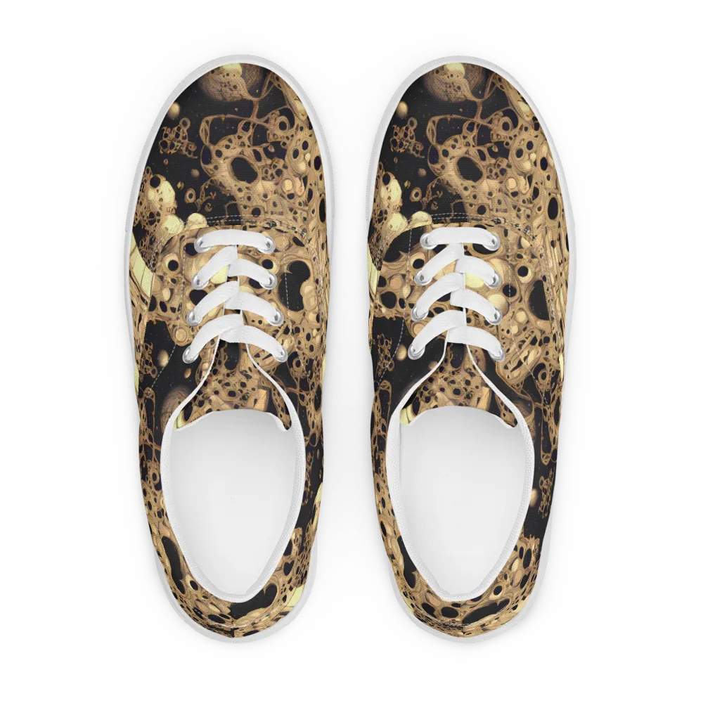 Baroque Orbit on Men's Lace-Up Canvas Shoes — Front
