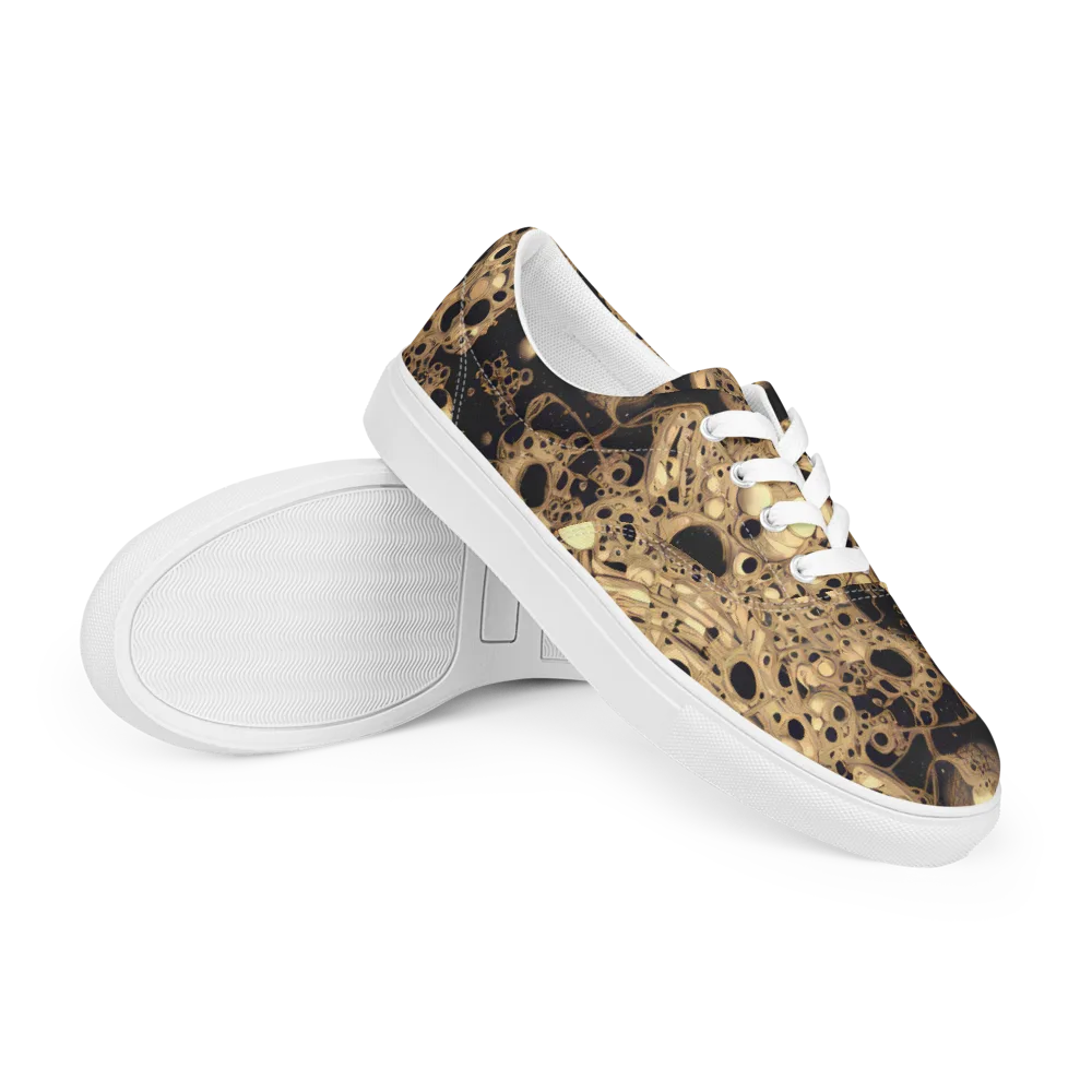 Baroque Orbit on Men's Lace-Up Canvas Shoes — Right Front