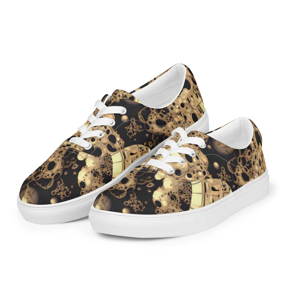 Baroque Orbit on Men's Lace-Up Canvas Shoes — Left Front