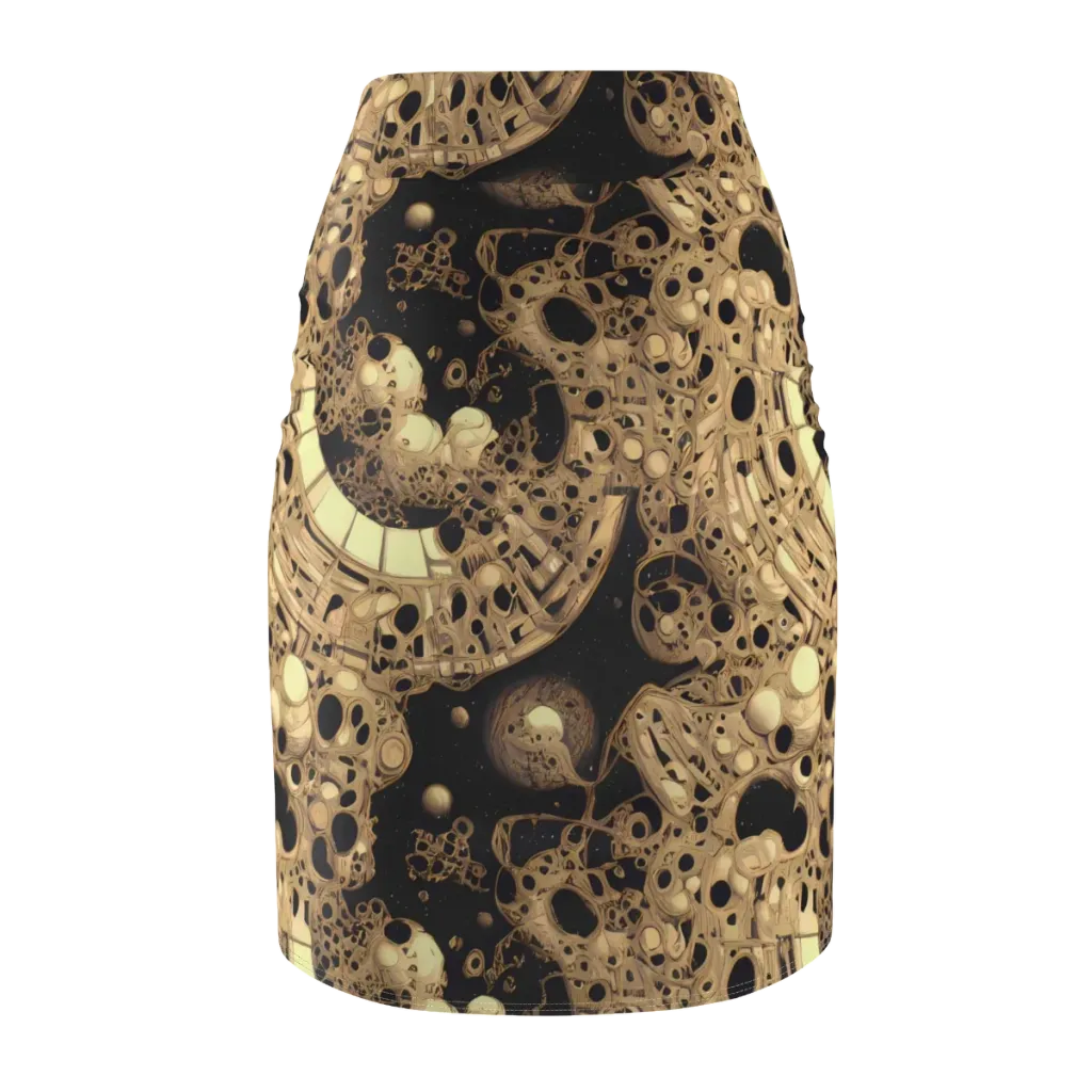 Baroque Orbit on Pencil Skirt — Back