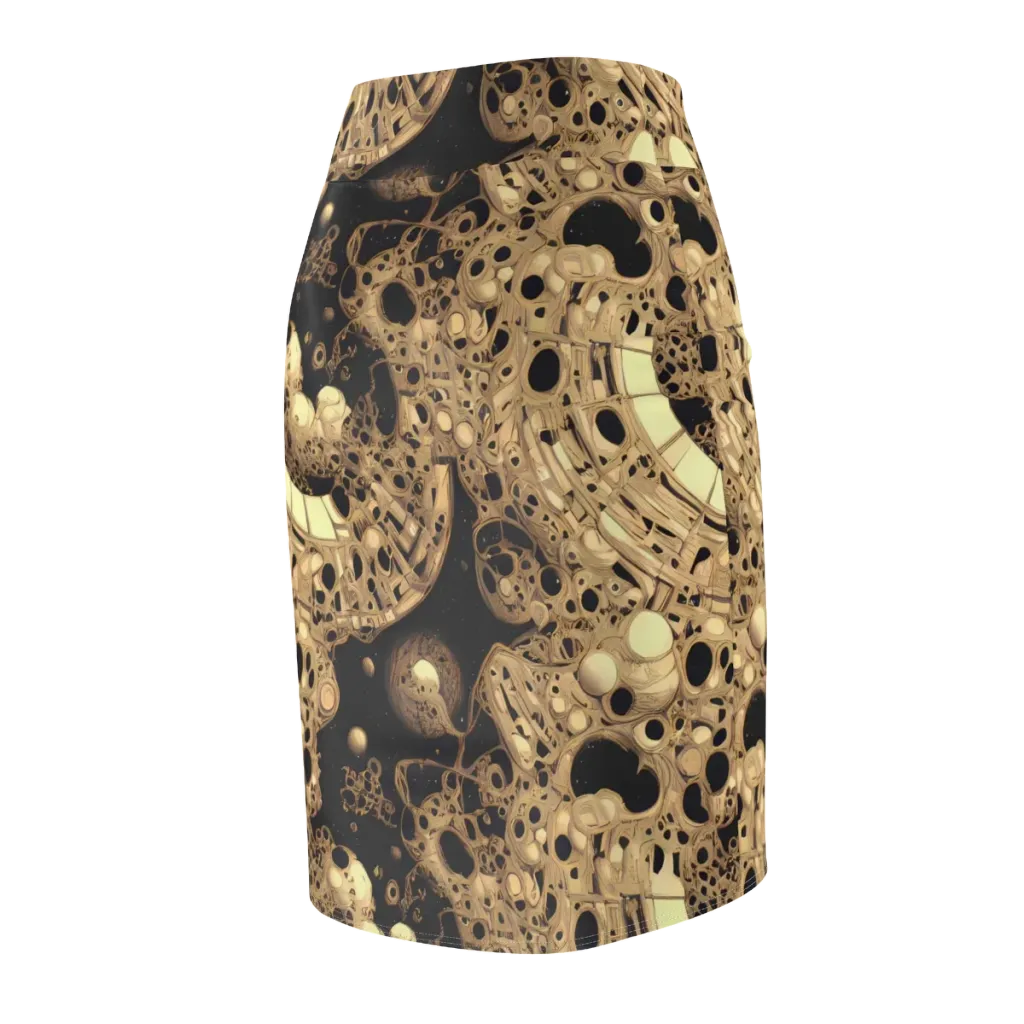 Baroque Orbit on Pencil Skirt — Back Side