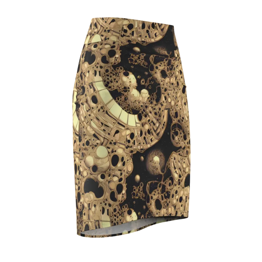 Baroque Orbit on Pencil Skirt — Front Side