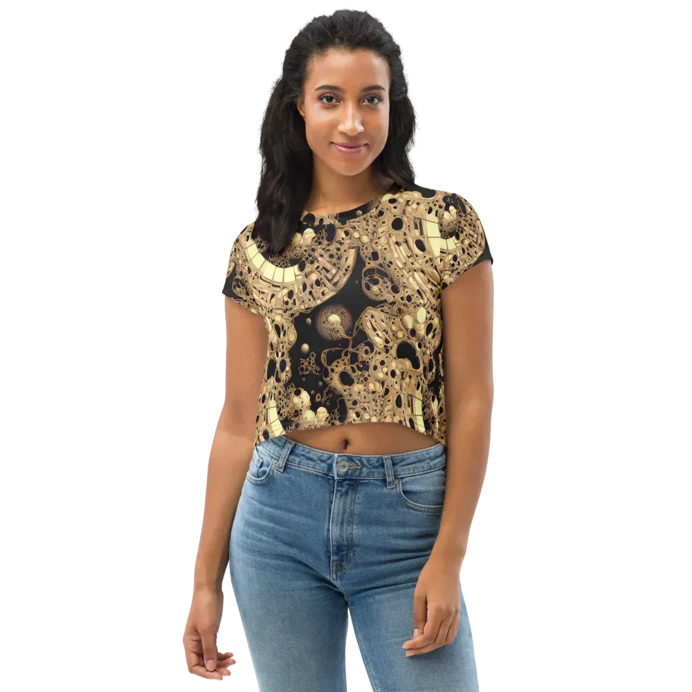 Baroque Orbit on Crop Tee — Front