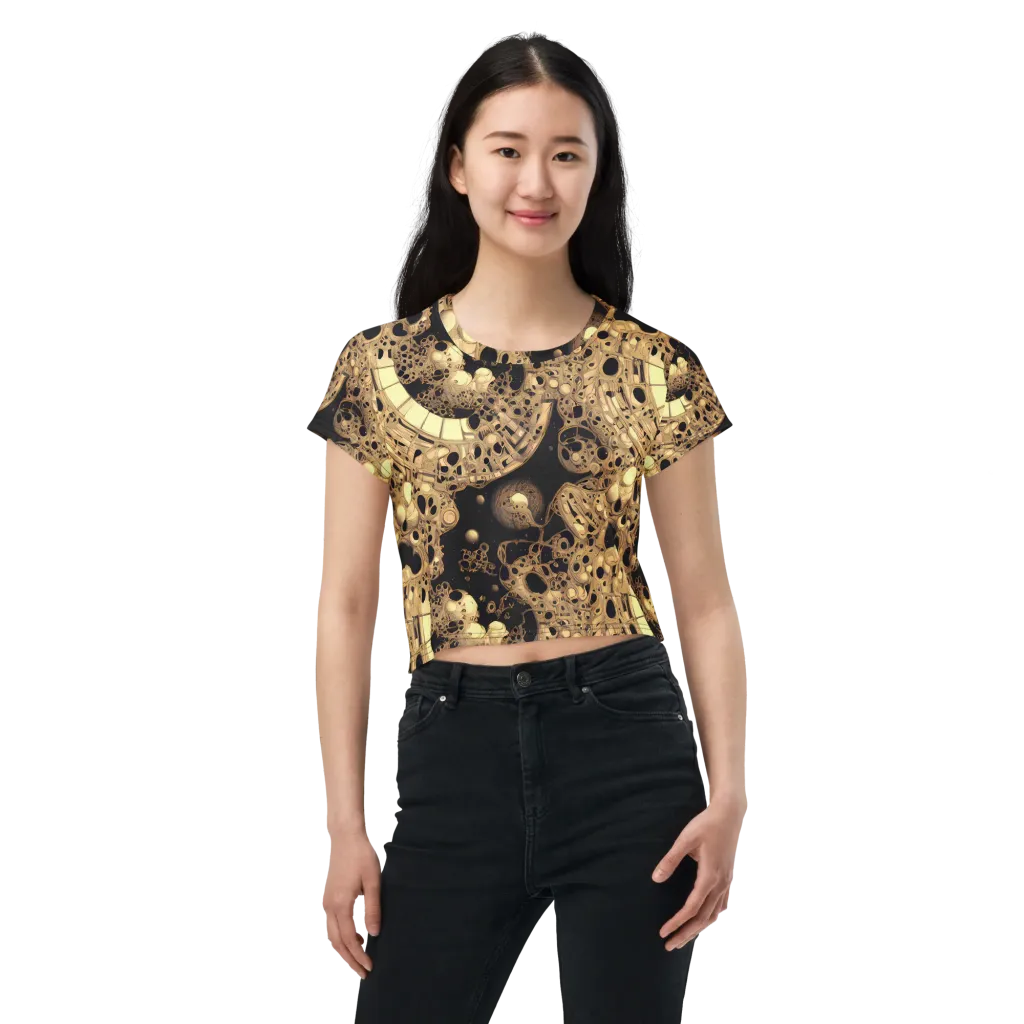 Baroque Orbit on Crop Tee — Front