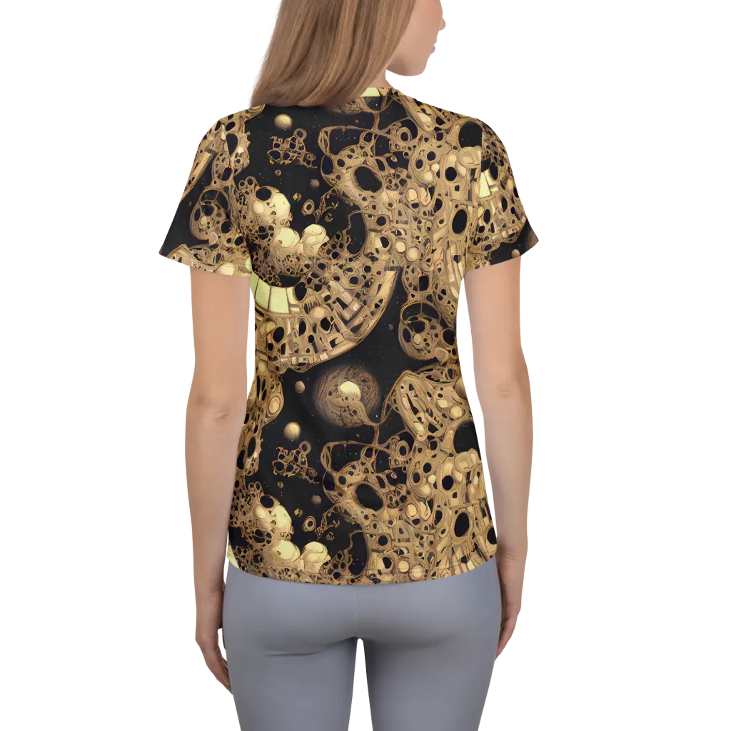 Baroque Orbit on Women's Athletic T-Shirt — Back