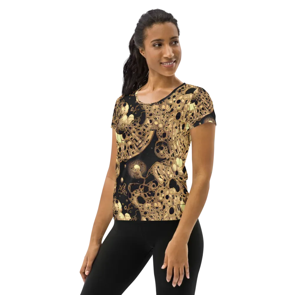 Baroque Orbit on Women's Athletic T-Shirt — Left