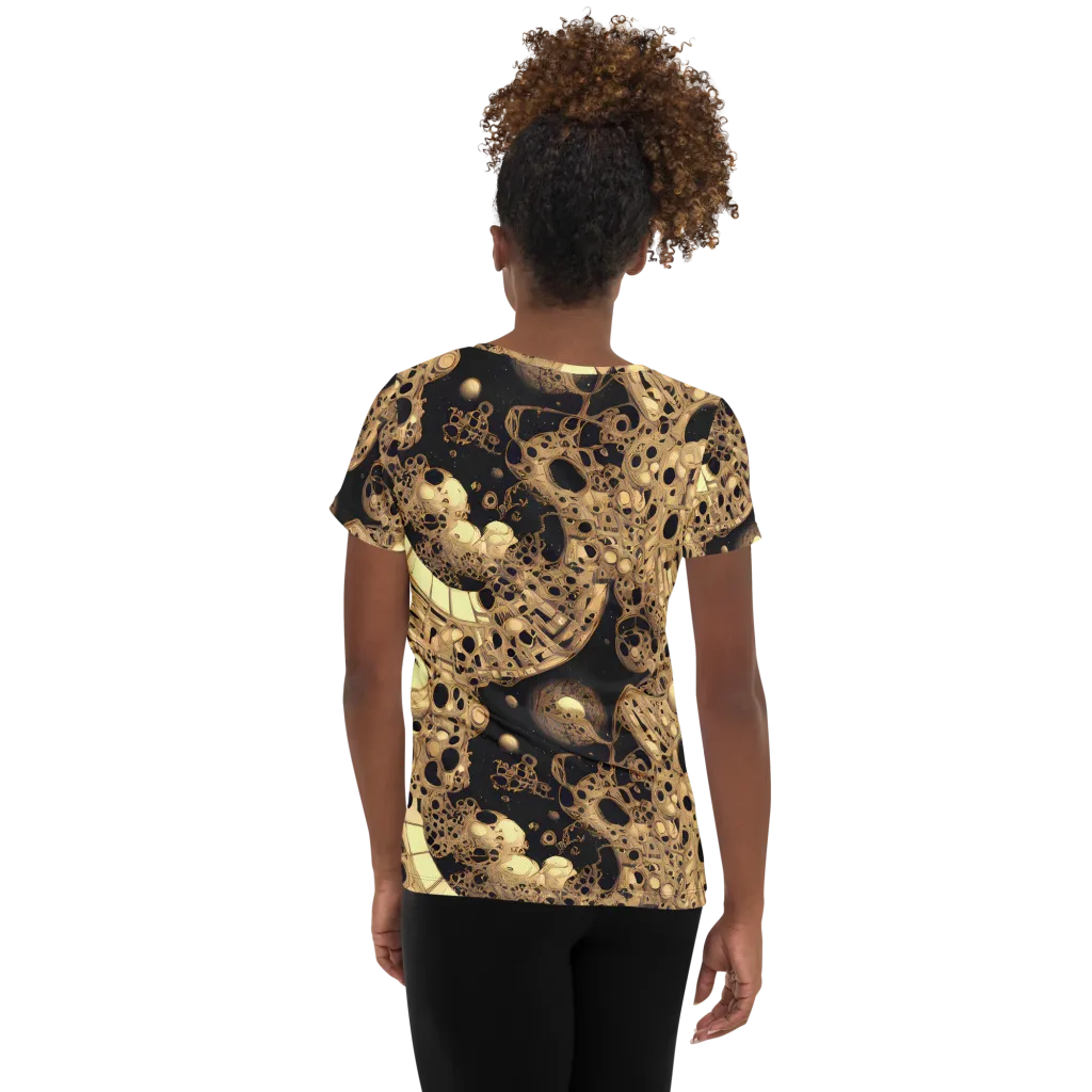 Baroque Orbit on Women's Athletic T-Shirt — Back