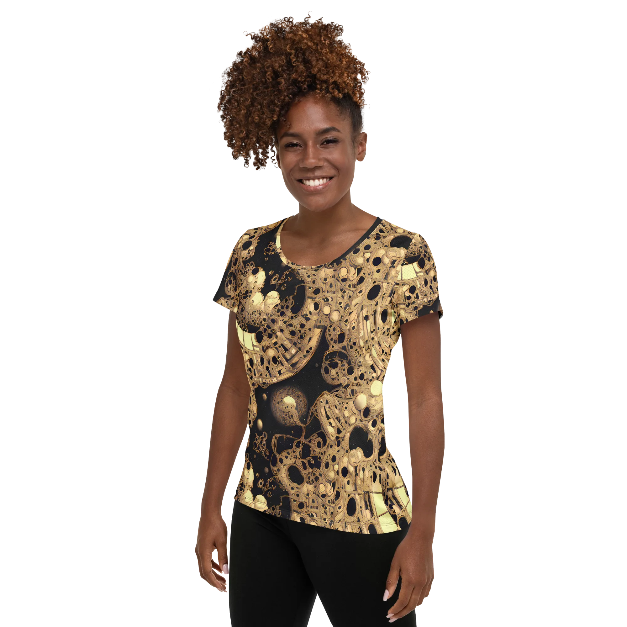 Baroque Orbit on Women's Athletic T-Shirt — Left