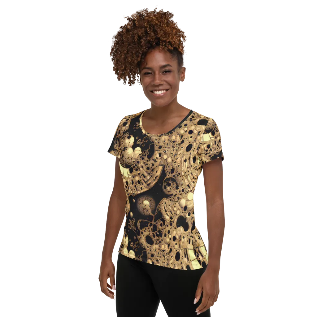 Baroque Orbit on Women's Athletic T-Shirt — Left