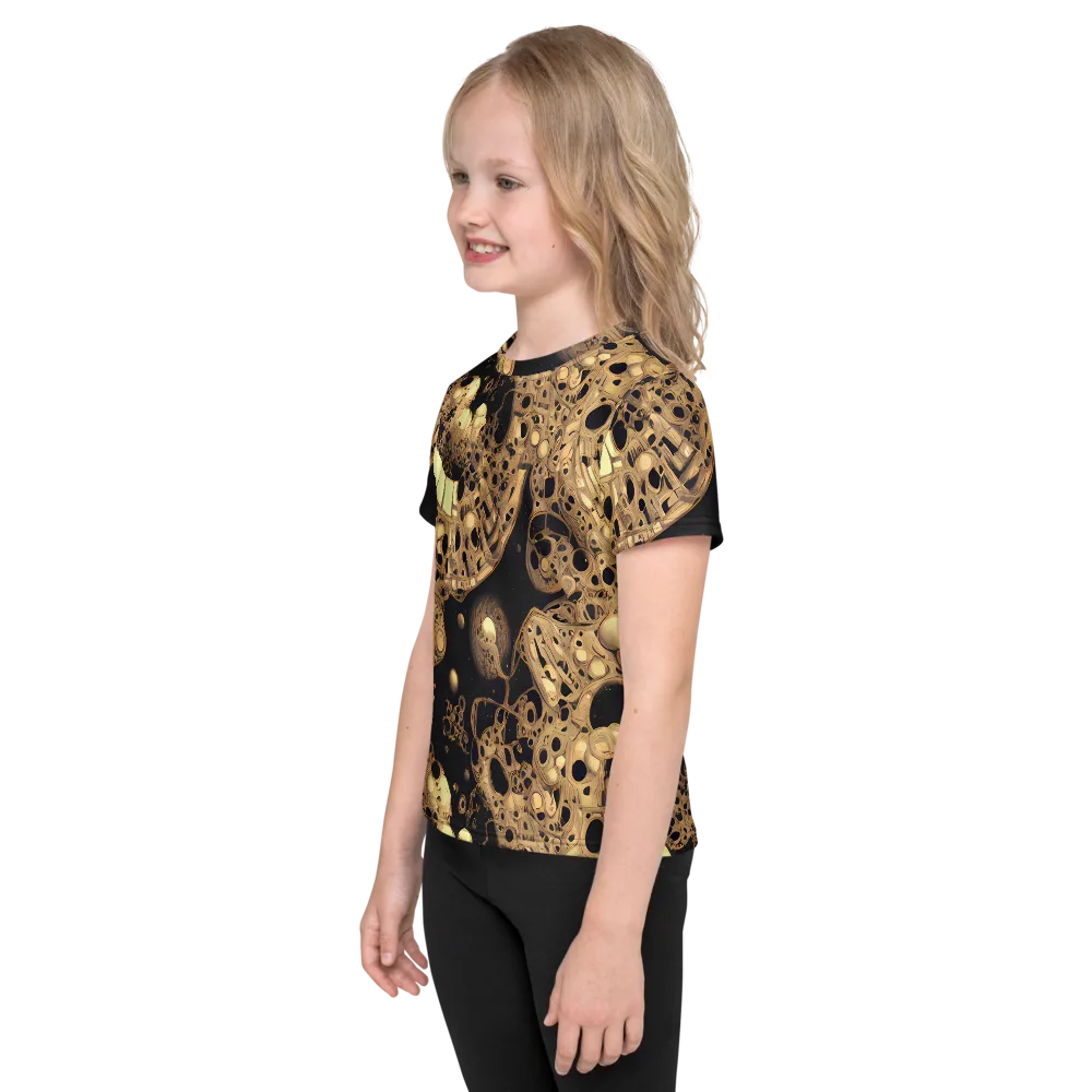 Baroque Orbit on Kids Crew Neck T-Shirt — Left