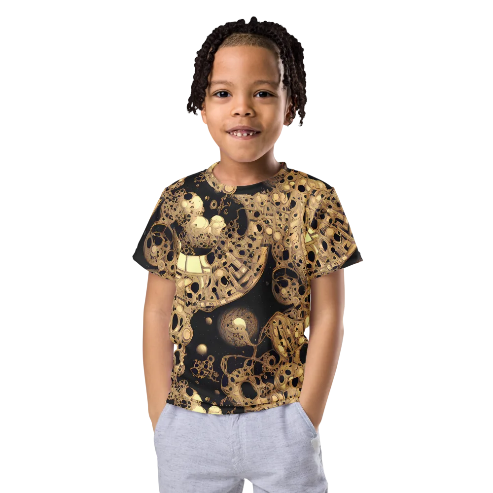 Baroque Orbit on Kids Crew Neck T-Shirt — Front