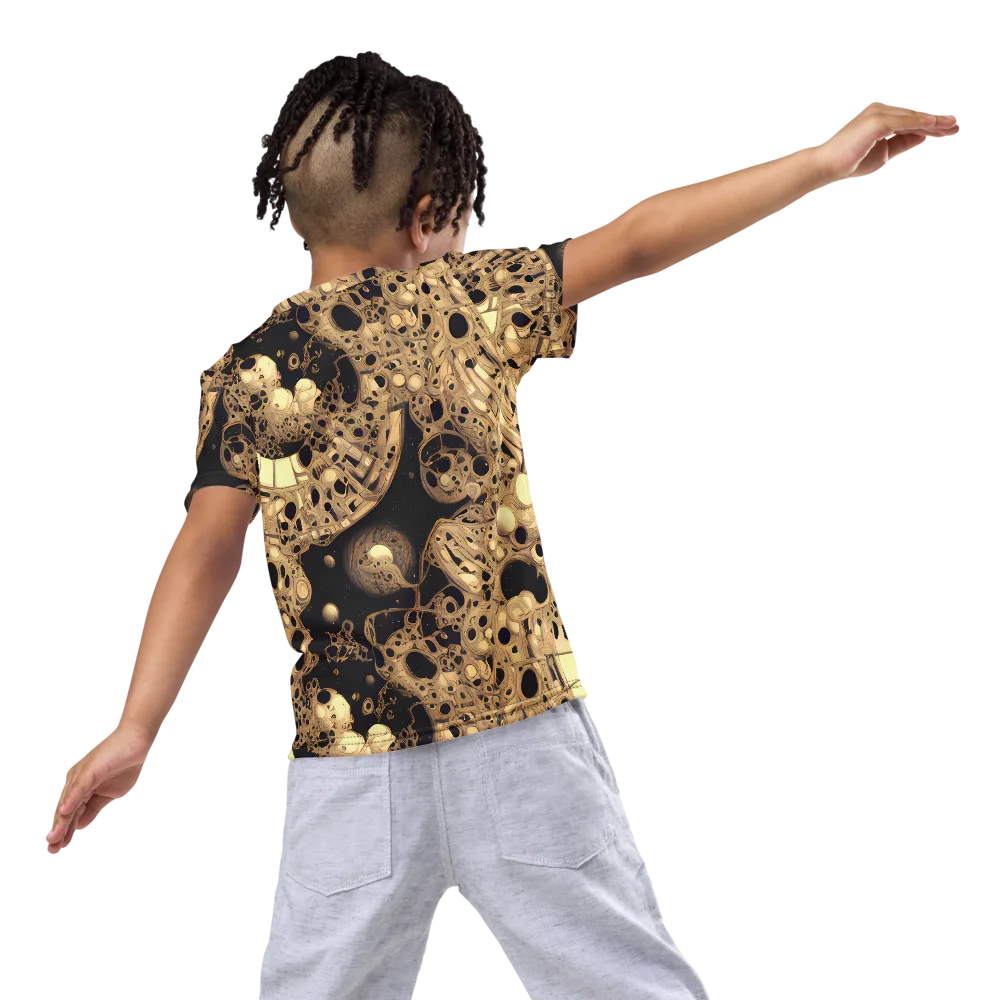 Baroque Orbit on Kids Crew Neck T-Shirt — Back