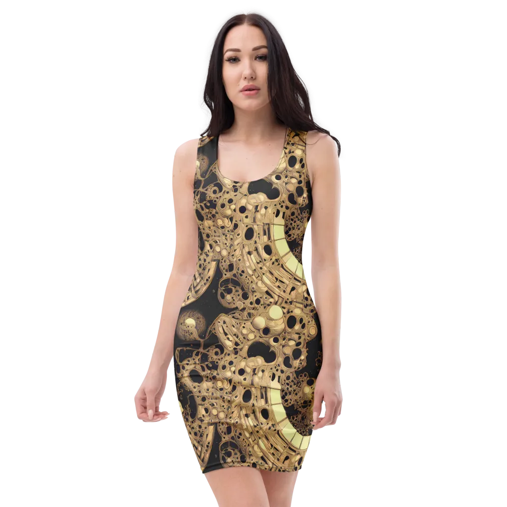 Baroque Orbit on Bodycon Dress — Front