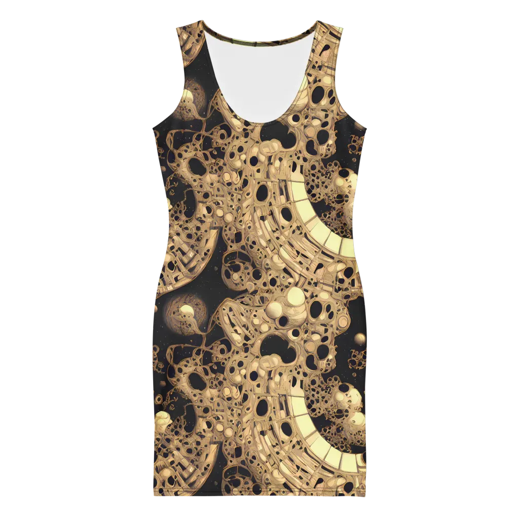 Baroque Orbit on Bodycon Dress — Front