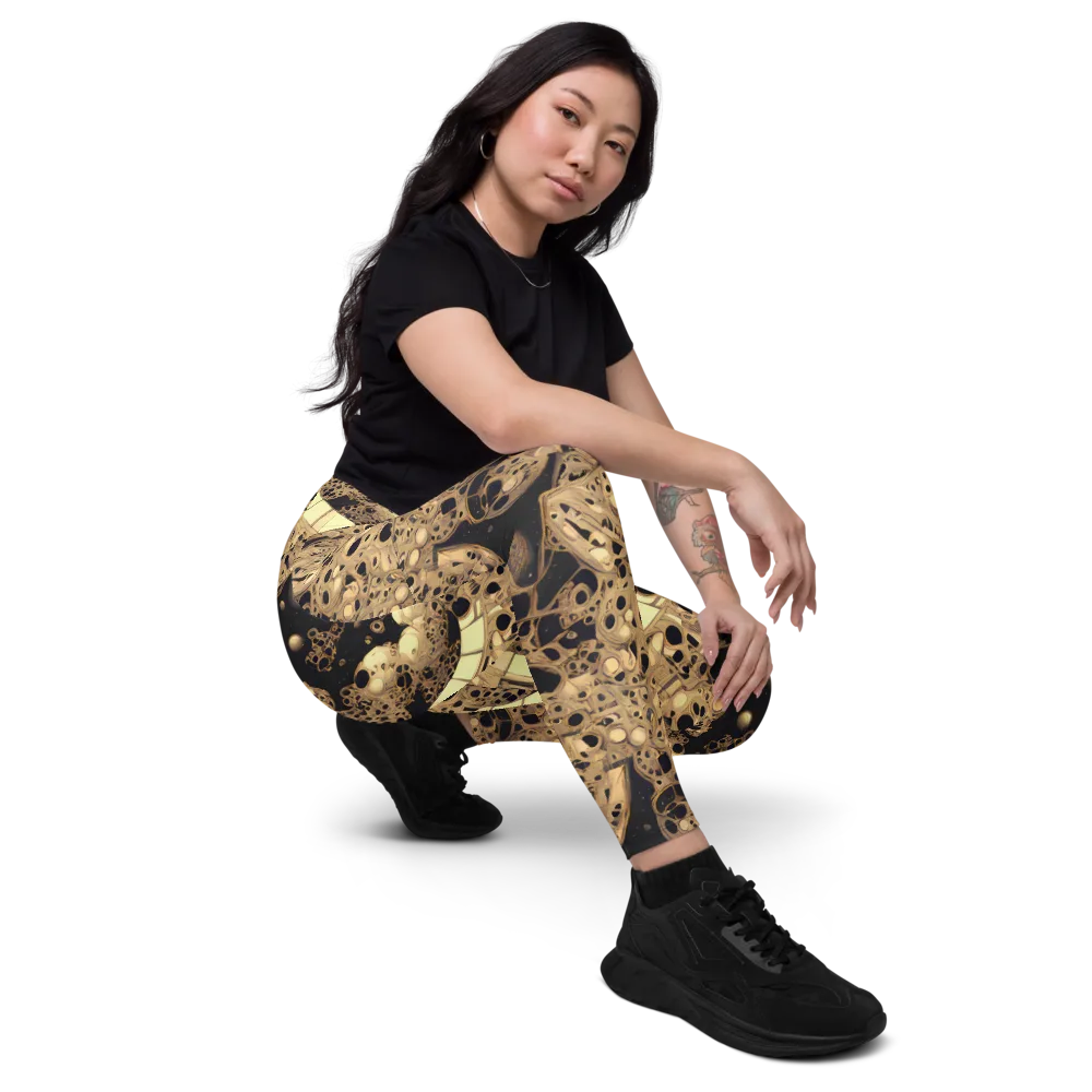 Baroque Orbit on Leggings with Pockets — Right Front