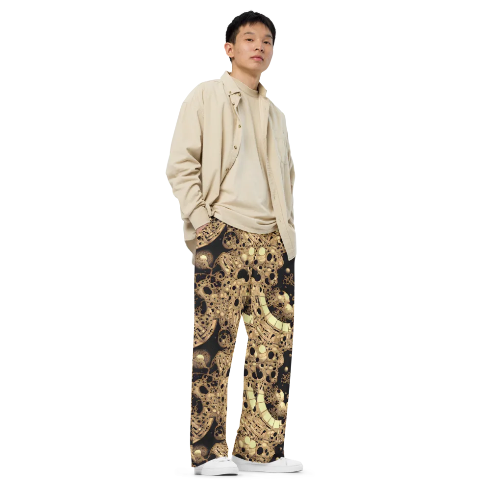 Baroque Orbit on Wide-Leg Pants — Right Front