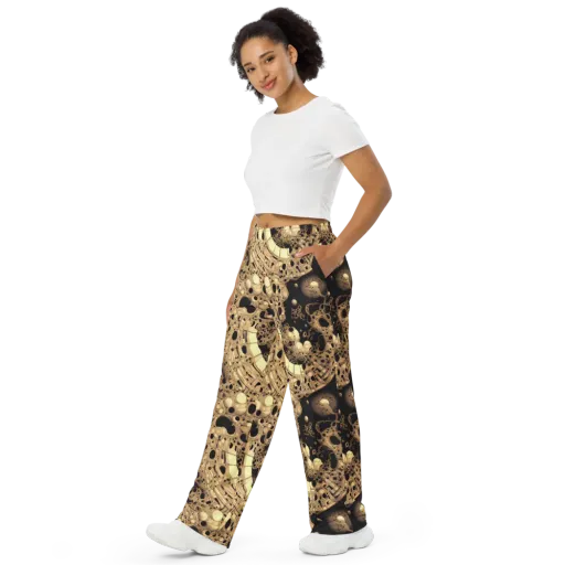 Baroque Orbit on a Wide-Leg Pants
