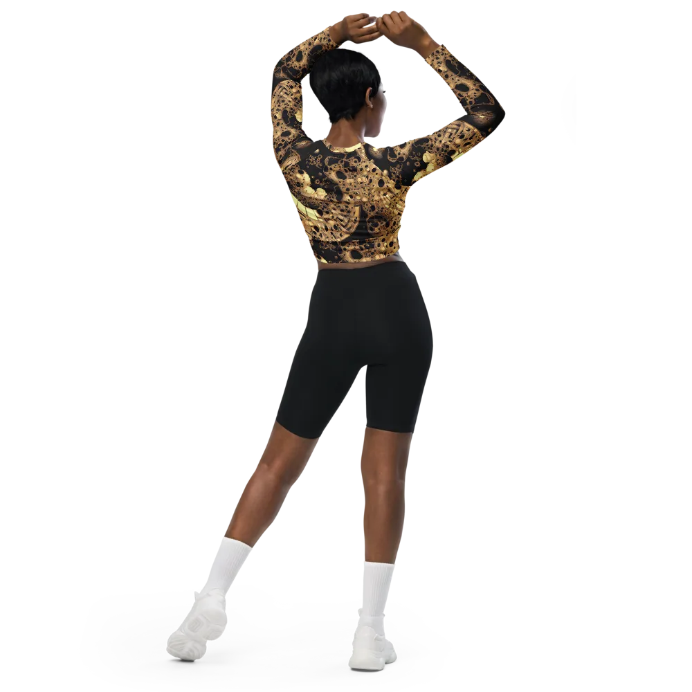 Baroque Orbit on Long Sleeve Crop Top — Back